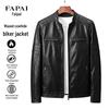 FAPAI Men's Stand-Collar Leather Jacket