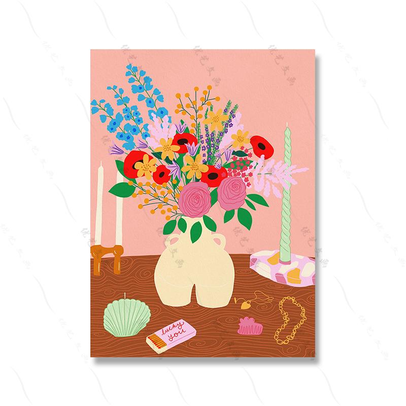 

Мультфильм Абстрактная Ваза Розовый Милый Девушка Танец Плакат Радуга Любовь Феминистское Искусство Печать на Холсте Женский День Подарок Картина Комната Домашний Декор 50x70cm No Framed