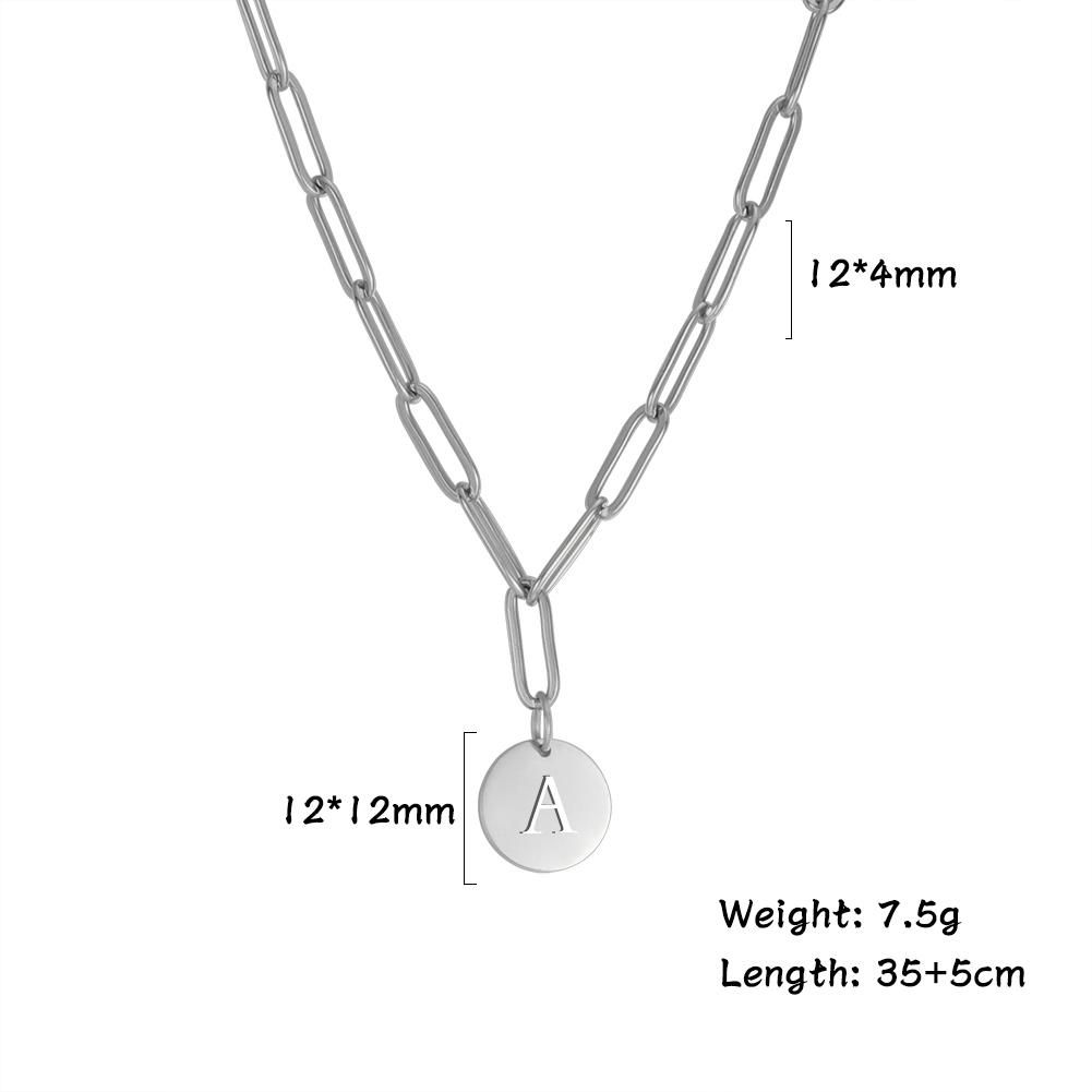 

Initial A-Z Necklace Stainless Steel Jewelry for Women Men Necklace Alphabet Choker Paperclip Chains Birthday Christmas Gift A&35-40cm