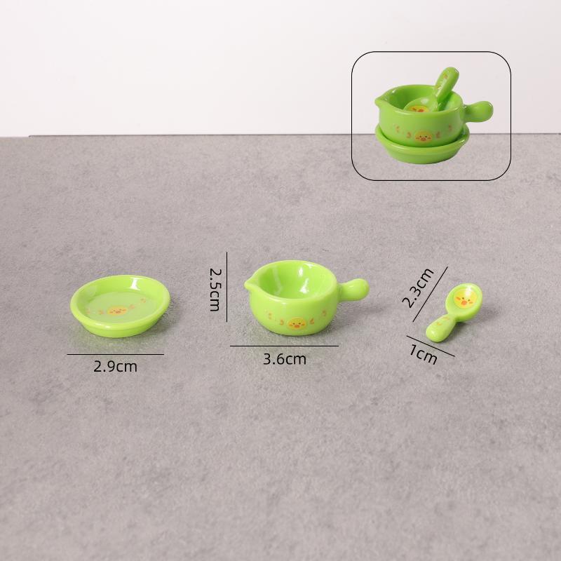 3Pcs 1/12 Dollhouse Mini Instant Noodles Bowl Plates Dishes Model Simulation Kitchen Decoration Doll House Pretend Play Toys