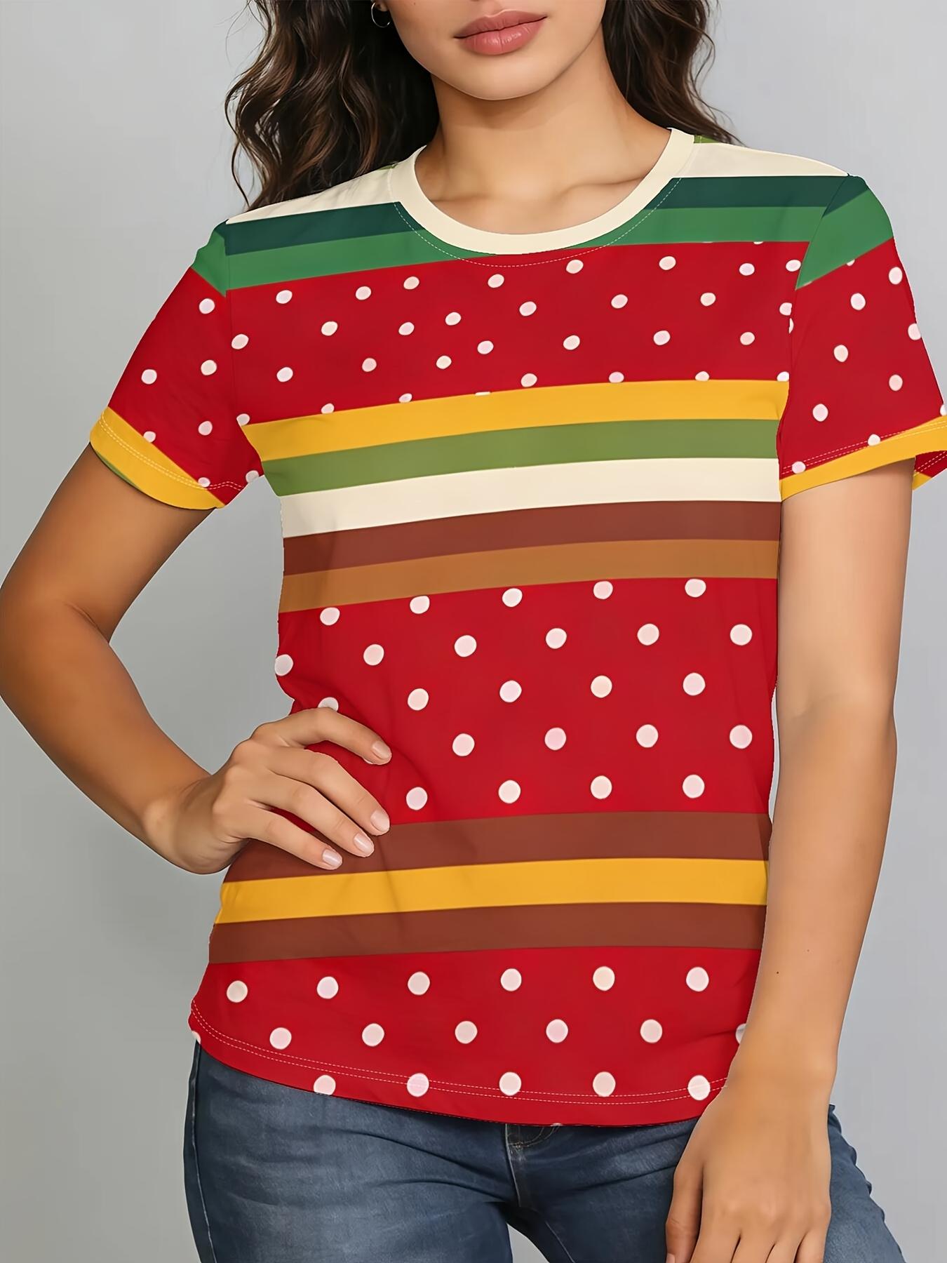 

Stripes And Dots Mix S New SpringSummer Trendy Digital Print Casual Crew Neck T-Shirt Features a Fashionable Crew Neck And Short Sleeves. Paired with 2XL дубильная кора