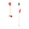 Christmas Snowman Star Shape Alloy Earrings For Women Holiday Festive Jewelry