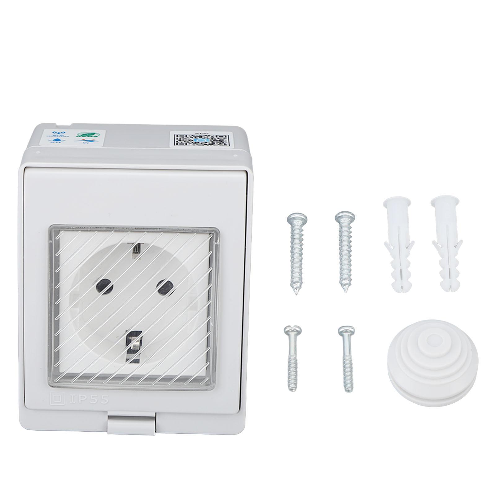 

WiFi Smart Socket PC ABS IP55 Waterproof APP Remote Control Power Outlet for Bathroom Outdoor