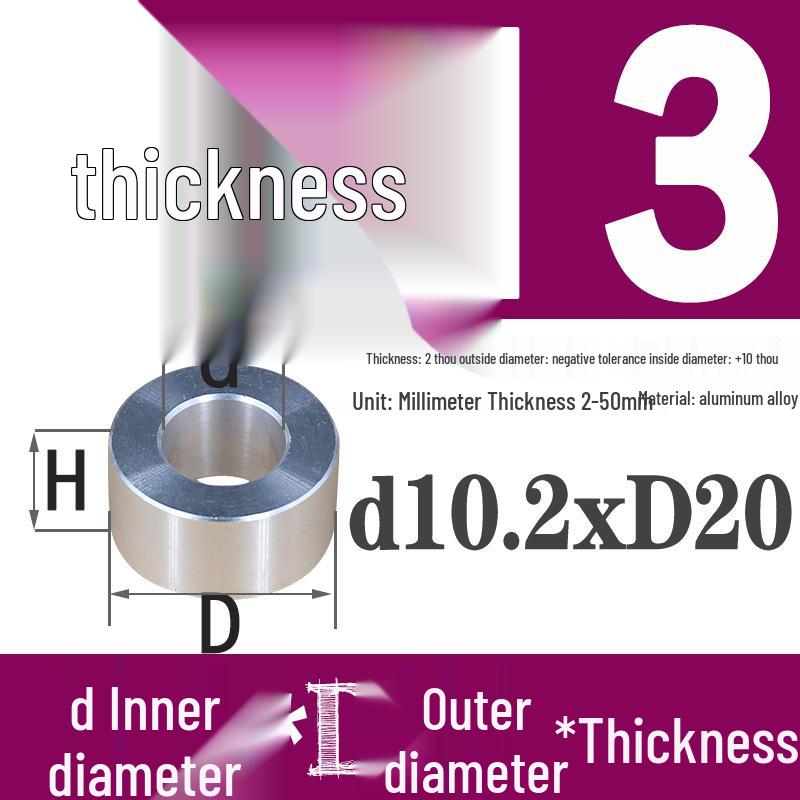 Außen-Ø 20mm Aluminiumlegierung Flache Unterlegscheibe Abstandshalter mit M6/M8/M10/M12 Innenloch - Metallwellenbuchse Isoliersäule.