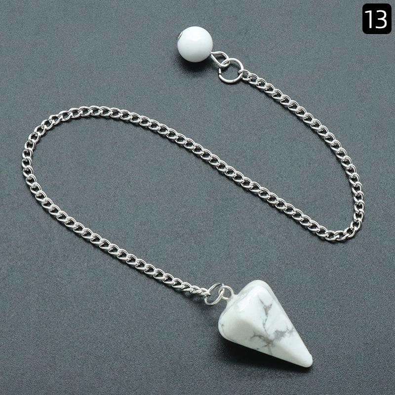 Rose Quartz & Tiger Eye Hexagonal Pyramid Pendulum Agate Crystal Pendant