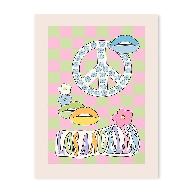 Vintage Art Print Poster Trendy Gallery Wall Eclectic Bohemian Pastel Aesthetic Canvas Painting Bedroom Decorative Wall Art