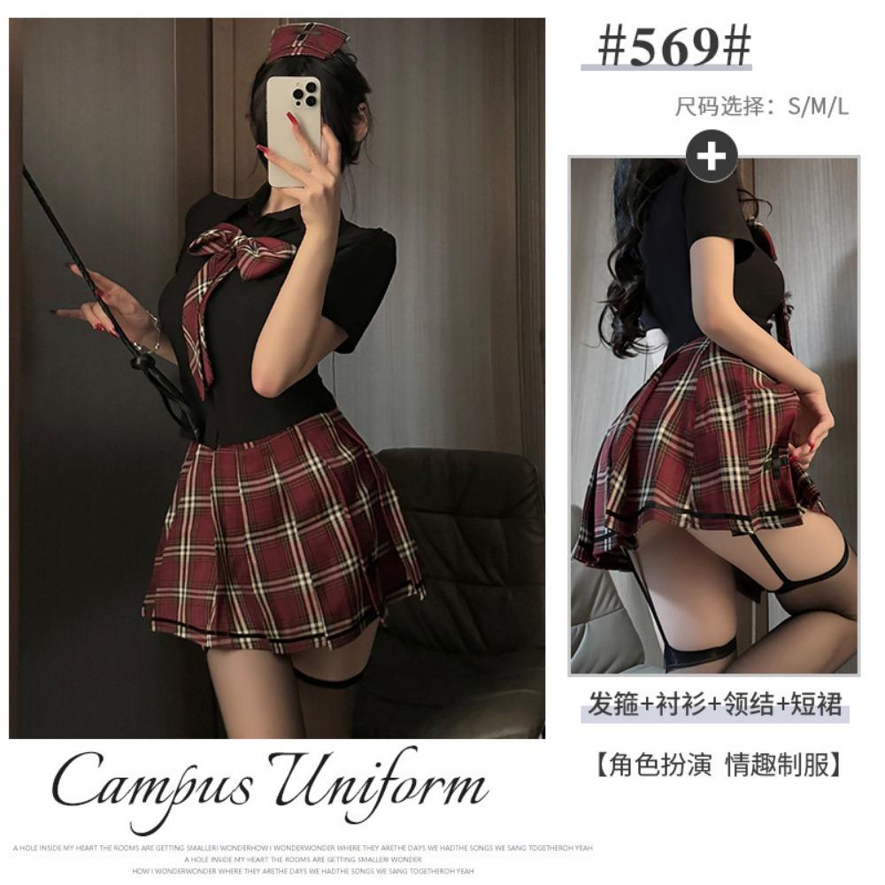 Xianyi Erotic Underwear Pure Lust Tight Seduction Student Clothing Nightclub Spice Style Passion Sexy Uniform Set 569