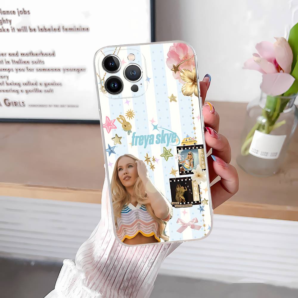 Singer F-Freya Skye TPU Silikon Hülle Für IPhone 11 12 13 14 15 16 17 Pro Max Stoßfest Klare Rückseite