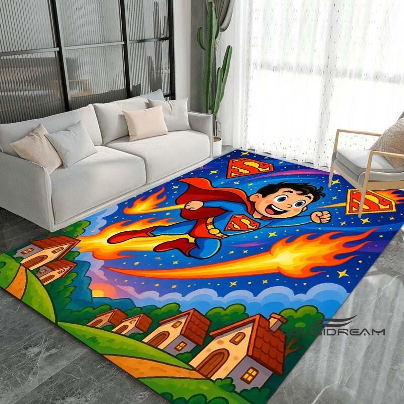 "Superman" Sci-Fi Movie Cartoon-Themed Rug — Suitable for Living Rooms, Bedrooms, Children's Rooms, Home Decor, and Dressing Roo