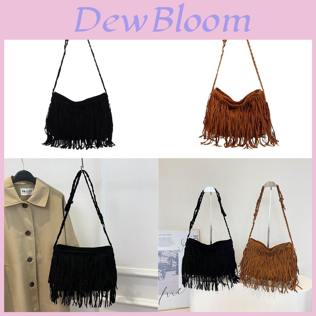 Bohemian Style Crossbody Bag With Tassels And Seams For Daily Fashion