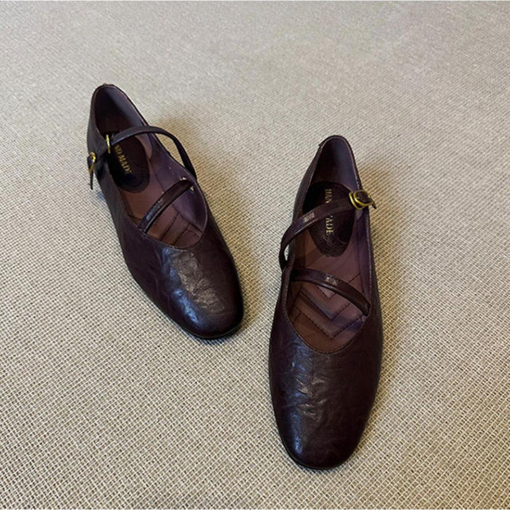 Fashion Little Leather Shoes for Women's 2025 New Style Retro Mary Jane Shoes for Womens Spring and Autumn Low Order Single Shoe Women