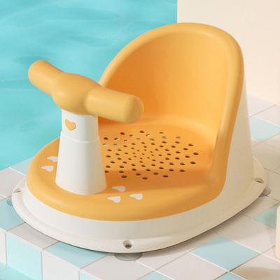 Baby Bath Chair Ergonomic Backrest Armrests Drainage Net Non-Slip Baby Shower Seat with Suction Cups
