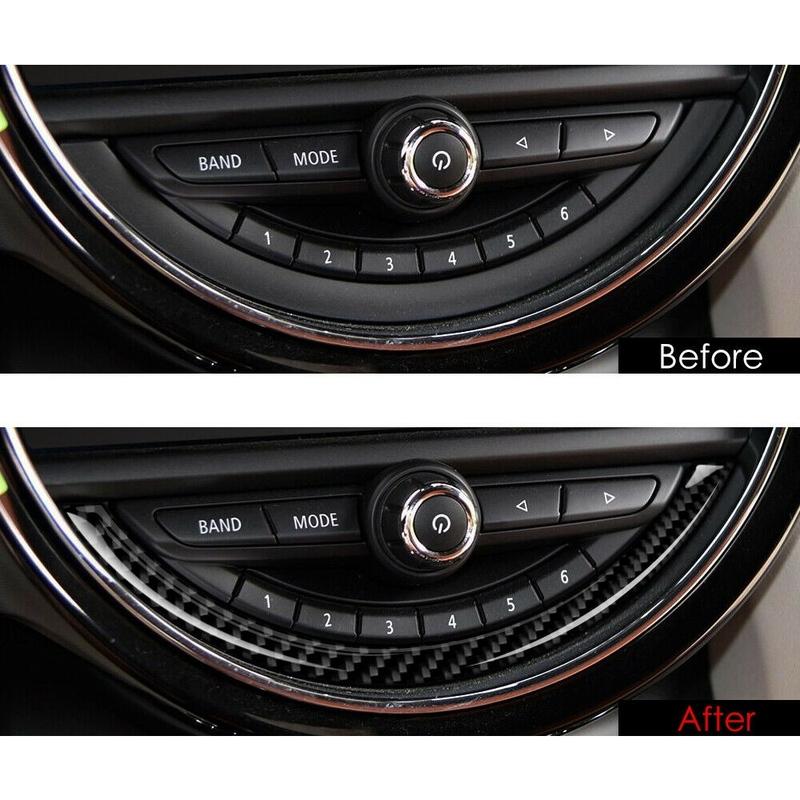 AA92-Real Carbon Fiber For Mini Cooper F55 F56 Console Navigation Screen Frame Trim Carbon fiber pattern