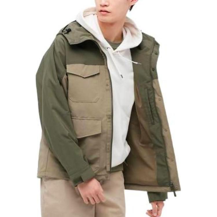 UNIQLO Color Block Hooded Jacket Unisex Jackets Green 451285-56