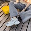 Design Sense Double Shoelace Dad Shoes Women's Spring 2025 New Mesh Breathable Lightweight Thick-soled Casual Sneakers