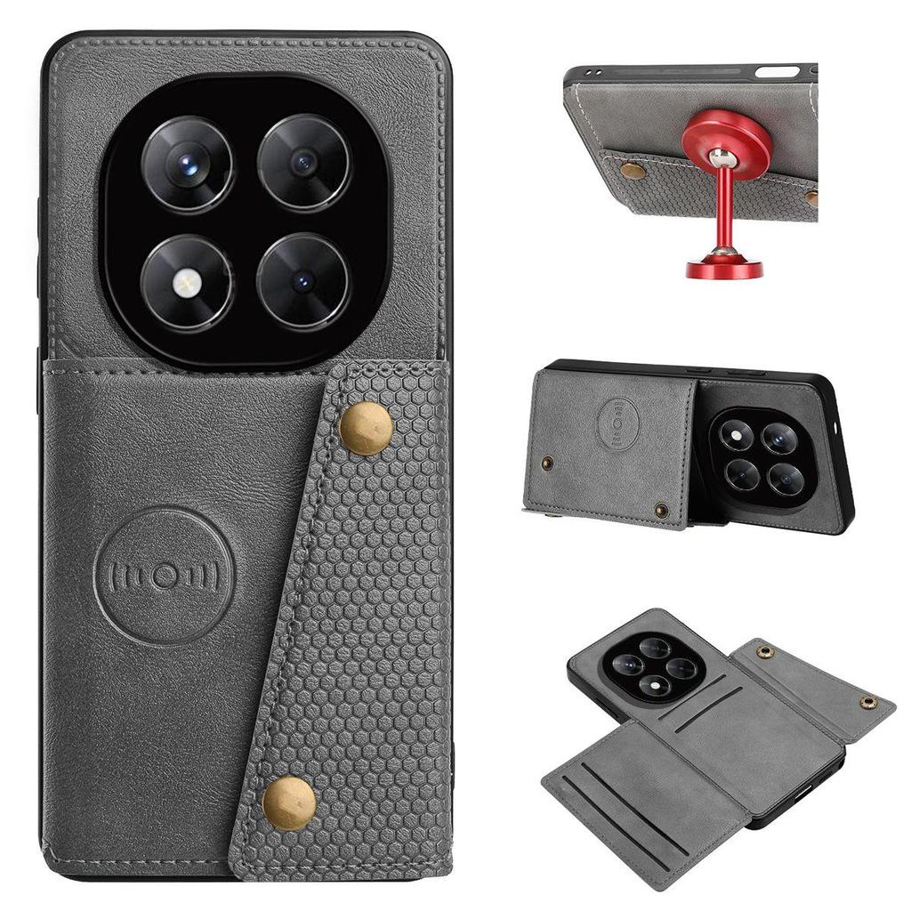 PU Leather Wallet Phone Case for Xiaomi Redmi Note 14 Pro+,14 Pro,POCO X7 5G Card Slots Dual Metal Button Shockproof Full‑Body Cover