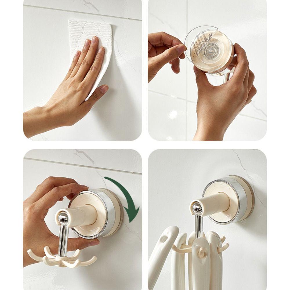 360 Rotatable Wall Mounted Hanger 6 Claw Hook Wall Hanging Hooks Cooking Accessories