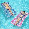 New Inflatable Leaf Pillow Floating Bed Adult Water Printed Lounge Chair Floating Bed Single Inflatable Floating Bed