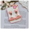 Children's Cartoon Colorful Crown & Animal Ear Clip Earrings