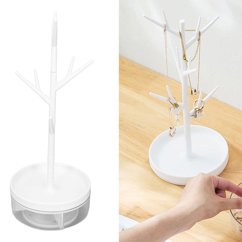 Jewelry Hanging Tree Stand Branch Shape Rotatable Detachable Student Jewelry Storage Display Stand D
