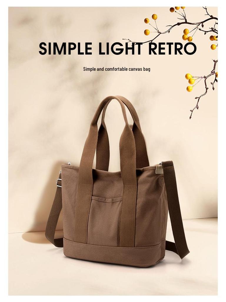 16-oz Japanese-Korean Style Women's Canvas Tote: Single Shoulder, Crossbody, Large Capacity Handbag