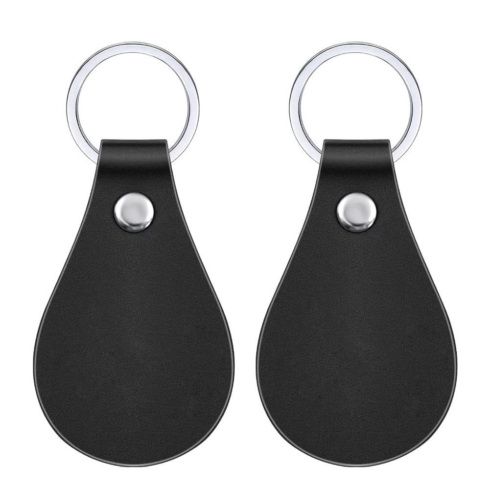 Laser-Engraved PU Leather Car Keychain Pendant