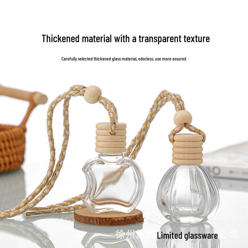 Glass Car Diffuser Bottle with Lanyard, 8ml/10ml, High-Value Aromatherapy Refillable Pendant with Lid.