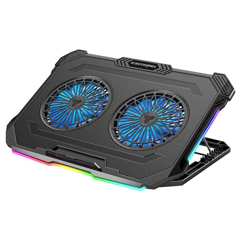 ICE COOREL Adjustable Laptop Cooling Stand with Multi-Fan & RGB Options