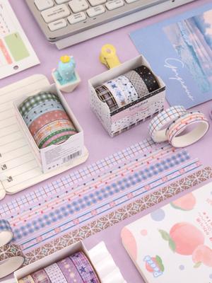 5 Rolls/Box, Various Styles Of Washi Tape, Masking Tape For Design And Diy For Precision Work, School Supplies, Birthday Gifts
