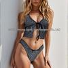 European & American Splicing Plaid Bikini Swimsuit