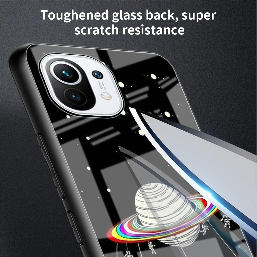 Glass Case For Xiaomi Poco X3 NFC 11 Lite 11T F3 M3 For Redmi Note 11 10 9 8 Pro 10S 9S 9A 9C Phone Cover Astronaut Spaceship