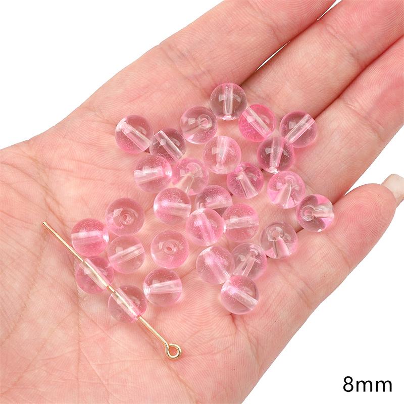 

Прозрачные розовые стеклянные круглые бусины: Кристалл, колесо, бамбук для браслетов своими руками 20 Pieces/Pack
