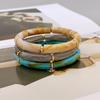Trendy 3-delige Acryl Kralen Armband Set met Delicate Tinten voor Dames Dagelijkse Ensemble armband voor dames