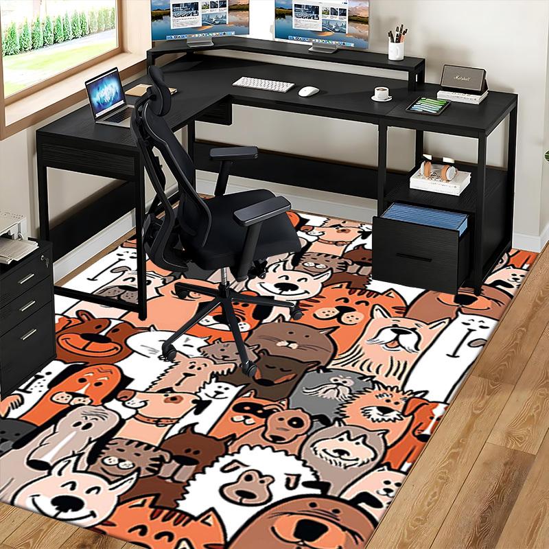 1 Stück Süßes Hunde- und Katzenmuster Stuhlmatte - Büroschreibtischteppich, Rutschfester Teppich für Heimdekoration, Geeignet für alle Jahreszeiten, Perfekte Geschenkidee.P055