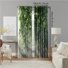 2 pcs   versatile polyester transparent curtains for home decoration Vintage plants and rattan for use in bedrooms and living