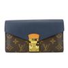 Used Purse Portefeuille Pallas M64092 Monogram/leather Blue Marine Brown Everyday Use