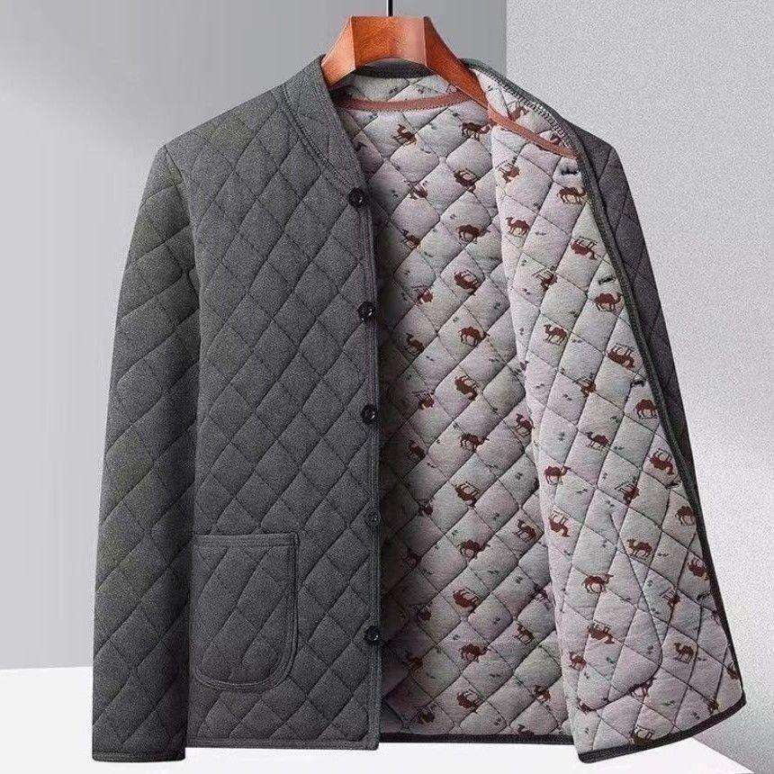 

Men s Winter Velvet Set for Seniors: Warm Cotton Jacket and Pants XL (50-60 kg)