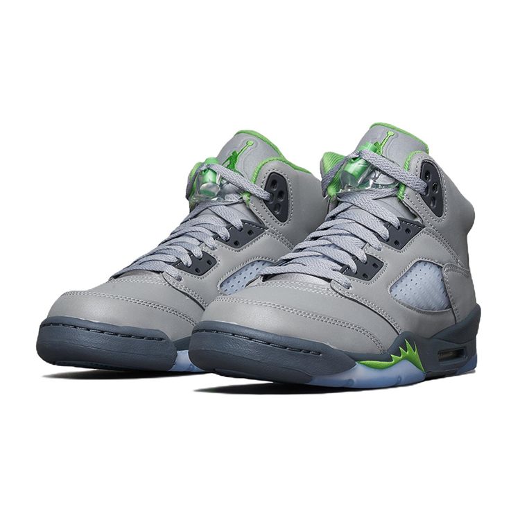 Air Jordan 5 Retro GS Green Bean 2022 Buty Dziecięce Szare Srebrne Flint-Grey DQ3734-003