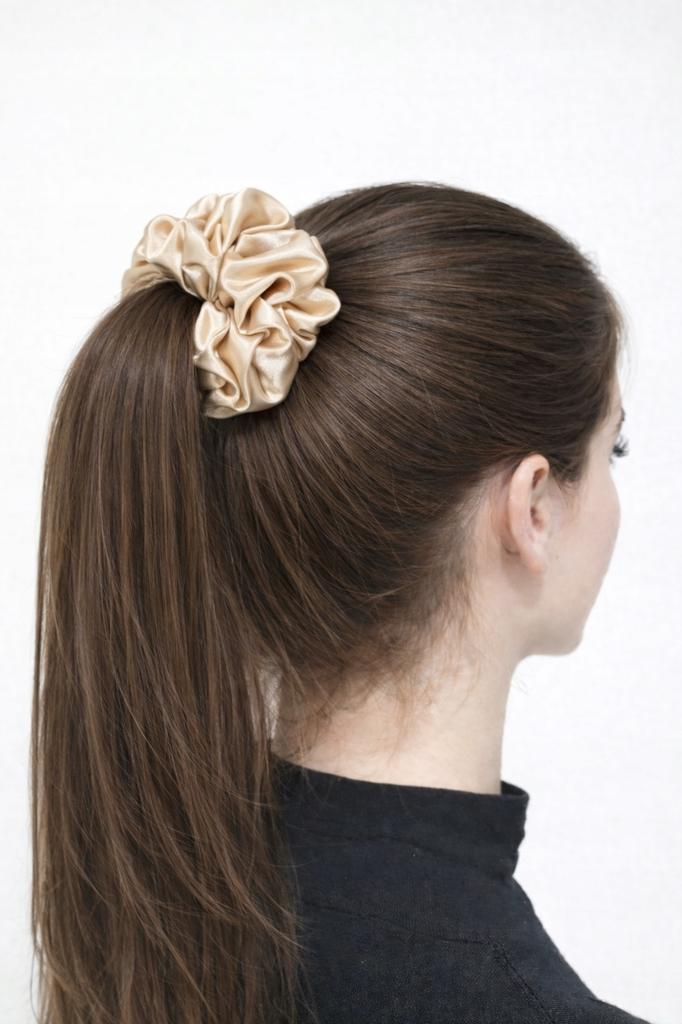 Satin Scrunchies Hair Tie Without Joints 13 Comfortable Beige