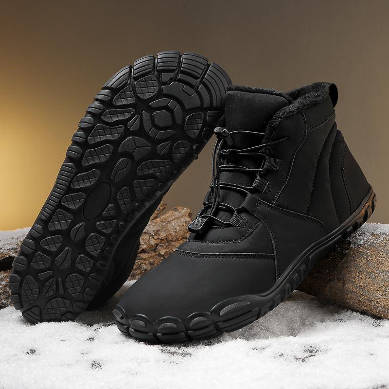 Winter thickened and velvet five-finger snow boots for men and women waterproof, cold-proof, non-slip, warm and comfortable outdoor hiking shoes