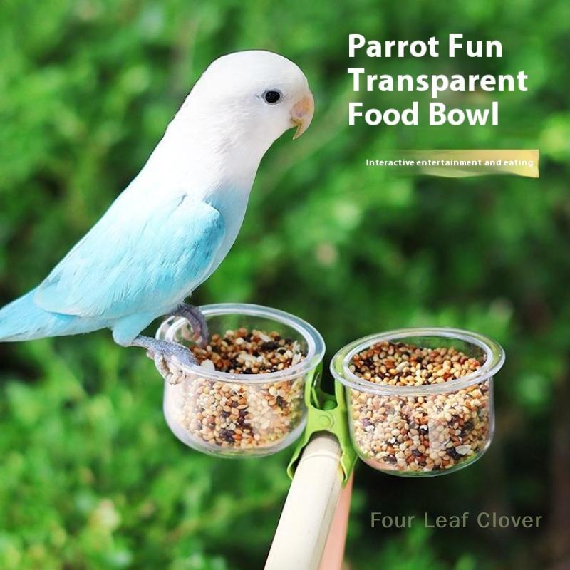 Parrot Food Bowl Feeder Cup With Clip Small Pet Bird Feeding Basin Bracket Feeder Water Bowl Bird Cage Feeder Pet Accessories