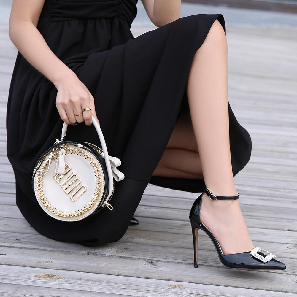 Summer new women's accessories rhinestone pointed high heels large size fashion single shoes women