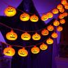 Halloween LED Pumpkin String Lights - Scary Atmosphere Decor for Ghost Festival
