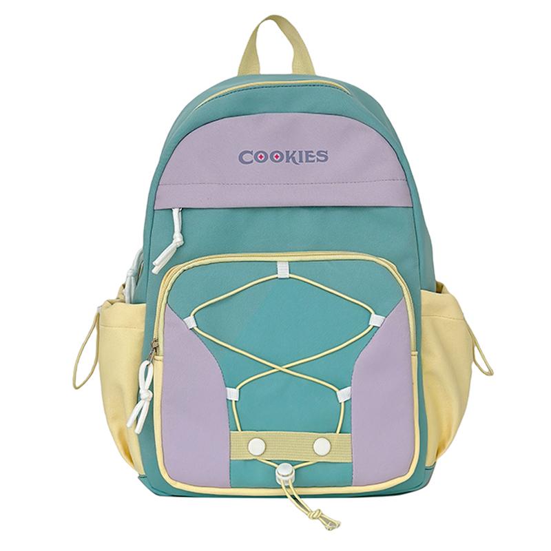 

Детский рюкзак для детского сада, рюкзак с цветными блоками, многофункциональный маленький рюкзак для девочки фиолетовый/зелёный