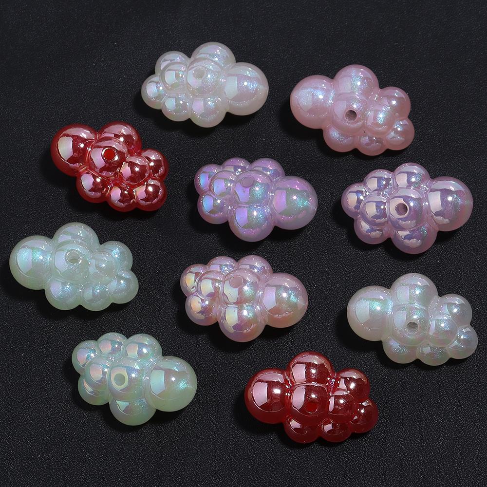 10pcs/lot Cloud Acrylic Beads Colorful Loose Spacer Beads For Jewelry Making DIY Necklace Bracelets Phone Key Chain Accessories