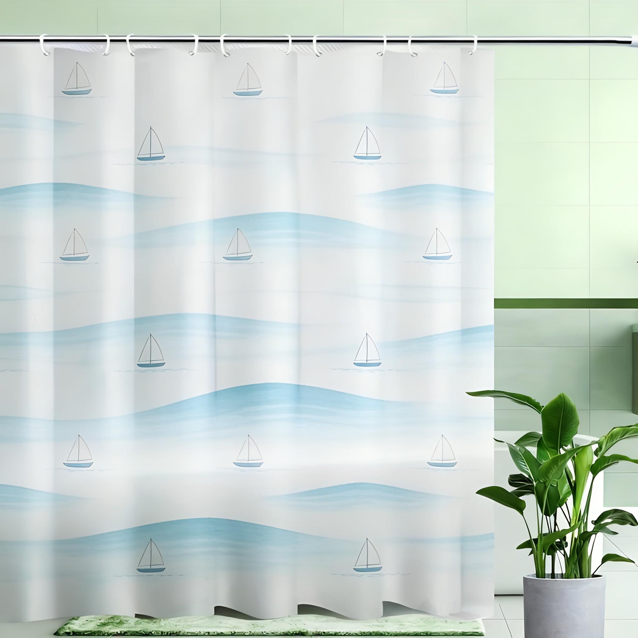 

Pastel Purple Moon & Star Celestial Waterproof Shower Curtain W60H190(CM)-1 Pcs