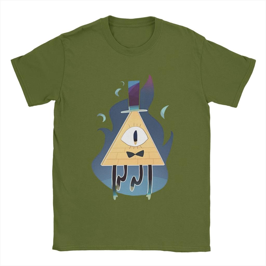 Gravitys Bill Cipher Men's T Shirts Falls Vintage Tee Shirt Short Sleeve O Neck T-Shirt Pure Cotton Summer Merch