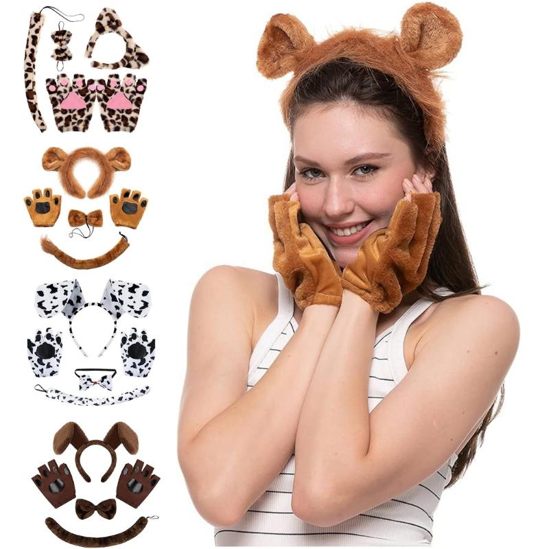 Child Animal Costume Accessories, Elephant Lion Monkey Dog Cats Costume Set for Kid Boy Girl Cosplay Christmas Halloween