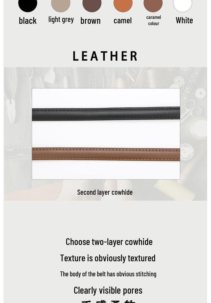 2025 Women's Versatile Genuine Leather Bowknot Waist Cinch - Thin Decorative Belt for Skirts and Shirts