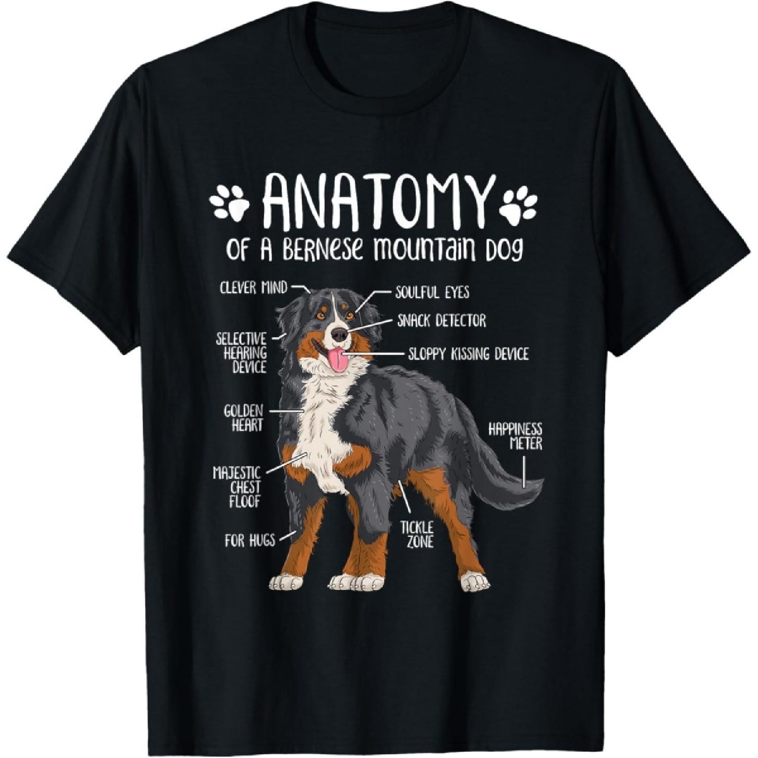 

Funny Anatomy Bernese Mountain Dog Berner Lover T-Shirt XXXXXL чорний